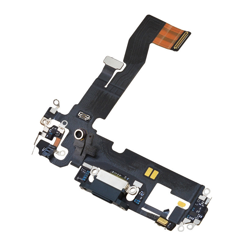 Charging Port with Flex Cable for iPhone 12/ 12 Pro (High Quality) - Black