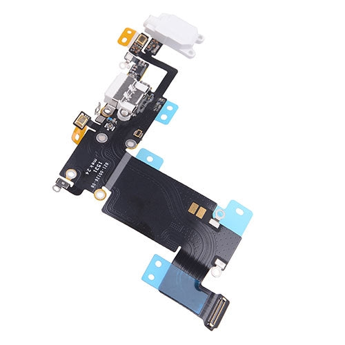 Charging Port with Flex Cable, Earphone Jack and Mic for iPhone 6S Plus (High Quality) - White