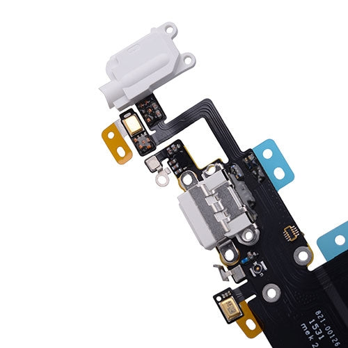 Charging Port with Flex Cable, Earphone Jack and Mic for iPhone 6S Plus (High Quality) - White