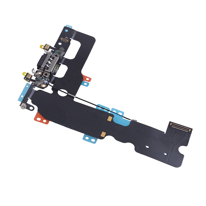 Charging Port with Flex Cable, Mic and Signal Antenna Cable for iPhone 7 Plus (High Quality) - Black