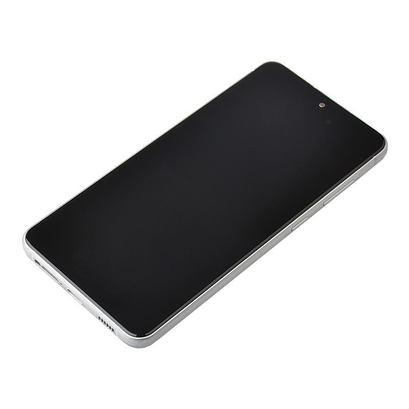 OLED Screen Digitizer Assembly with Frame for Samsung Galaxy S21 FE 5G G990 (for America Version)(Premium) - White