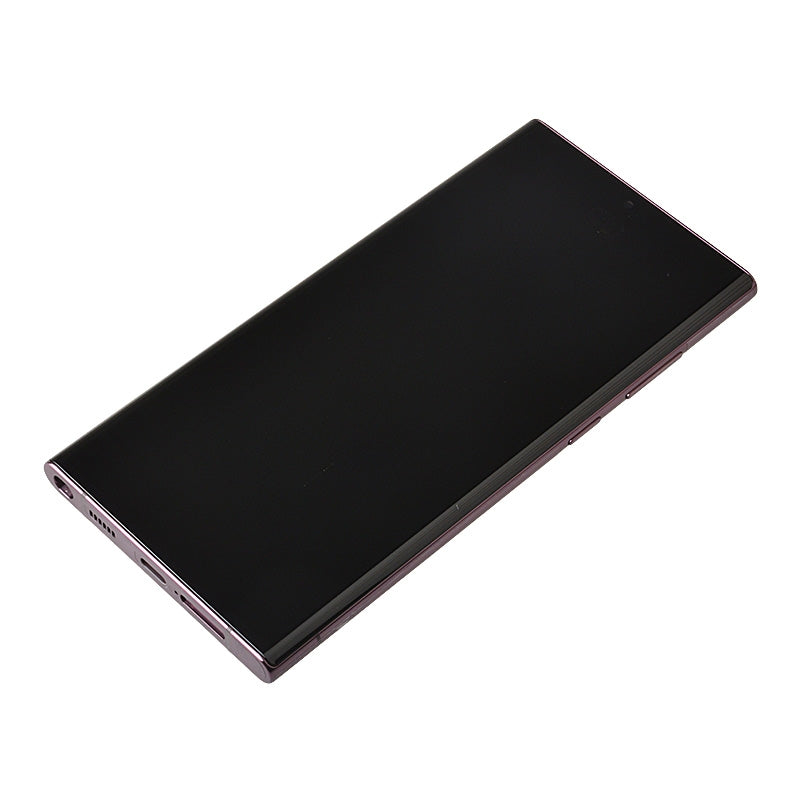 OLED Screen Digitizer Assembly Replacement with Frame for Samsung Galaxy Galaxy S22 Ultra 5G S908 (for America Version)(Premium) - Burgundy