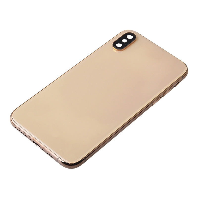 Back Housing with Small Parts Pre-installed for iPhone XS(No Logo) - Gold