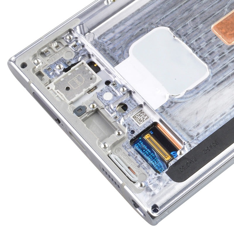 OLED Screen Digitizer Assembly with Frame for Samsung Galaxy S22 Ultra 5G S908 (for America Version)(Premium) - White