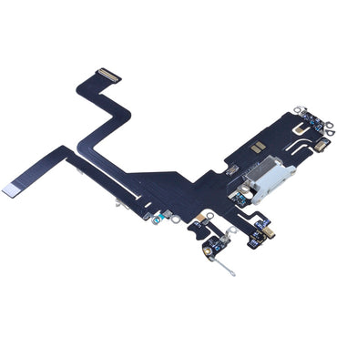 Charging Port with Flex Cable for iPhone 14 Pro (High Quality) - Silver