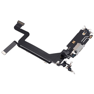 Charging Port with Flex Cable for iPhone 14 Pro Max (High Quality) - Silver