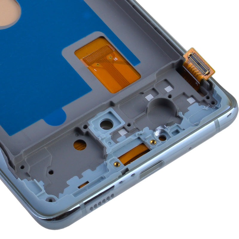 OLED Screen Digitizer with Frame Replacement for Samsung Galaxy S20 FE G780 (Aftermarket)(1:1 Size) - Cloud White