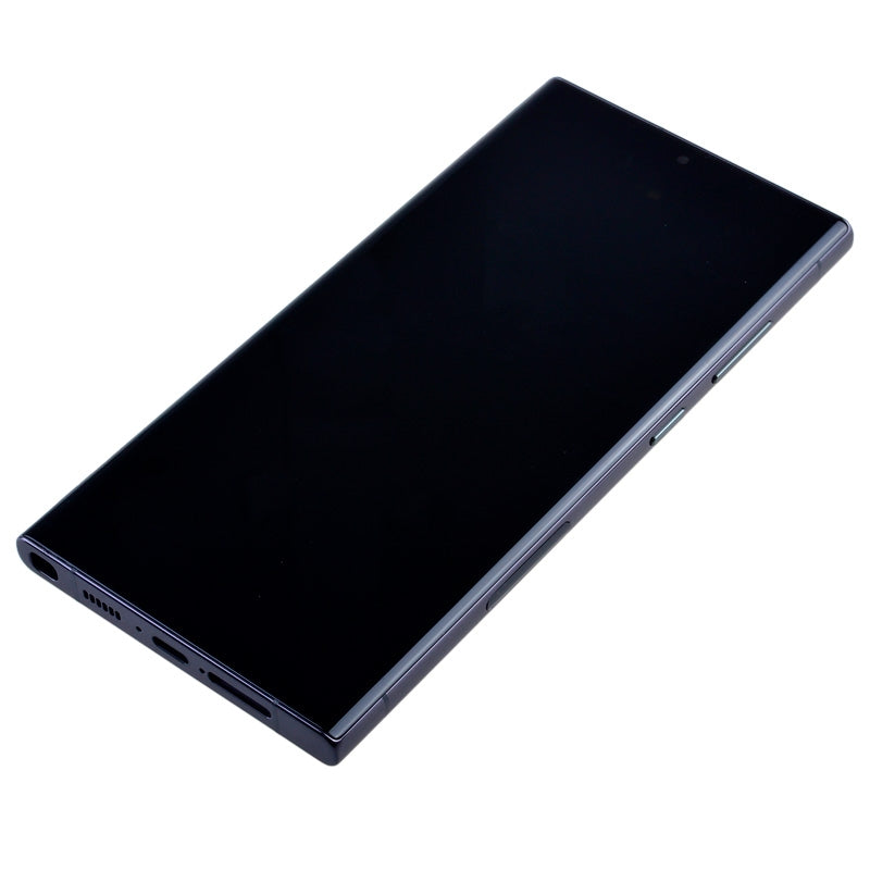 OLED Screen Digitizer Assembly Replacement with Frame for Samsung Galaxy S23 Ultra 5G S918 (for America Version)(Premium) - Phantom Black