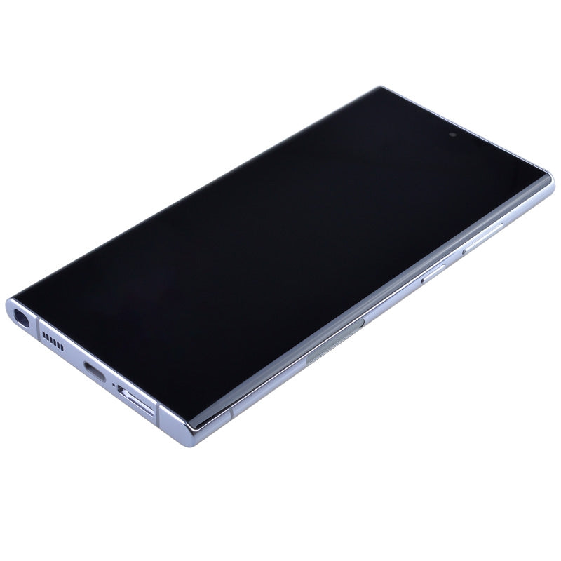 OLED Screen Digitizer with Frame Replacement for Samsung Galaxy S22 Ultra 5G S908 (for America Version) (Aftermarket) - White
