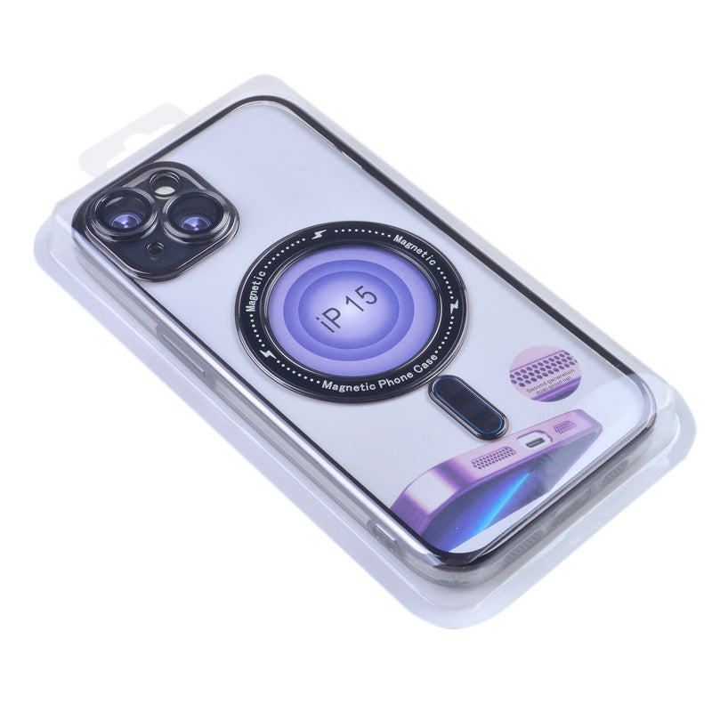Magnetic Soft Phone Case for iPhone 15 - Black