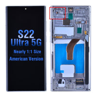 OLED Screen Digitizer Assembly with Frame for Samsung Galaxy S22 Ultra 5G S908 (for America Version)(Premium) - White