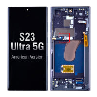 OLED Screen Digitizer Assembly Replacement with Frame for Samsung Galaxy S23 Ultra 5G S918 (for America Version)(Premium) - Green