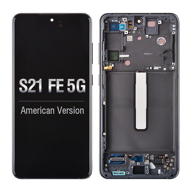 OLED Screen Digitizer Assembly with Frame for Samsung Galaxy S21 FE 5G G990 (for America Version)(Premium) - Graphite