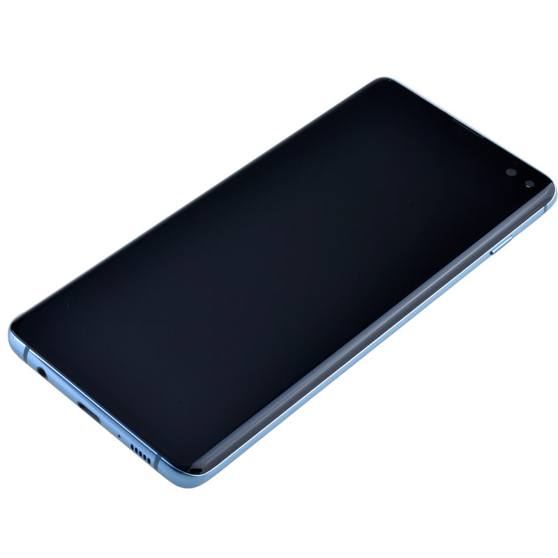 OLED Screen Digitizer with Frame Replacement for Samsung Galaxy S10 Plus G975 (Premium) - Prism Blue