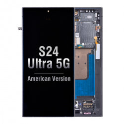 OLED Screen Digitizer Assembly with Frame for Samsung Galaxy S24 Ultra 5G S928 (for America Version)(Aftermarket) - Titanium Black