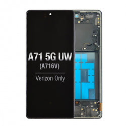 OLED Screen Digitizer Assembly With Frame for Samsung Galaxy A71 5G UW A716V (Premium) - Prism Bricks Black