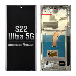 OLED Screen Digitizer Assembly with Frame for Samsung Galaxy S22 Ultra 5G S908 Replacement (for America Version)(Premium) - Phantom Black