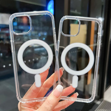 Compatible with iPhone 15 Case Clear, Shockproof Soft Slim Magnetic Phone Case, Compatible with MagSafe Anti-Yellowing