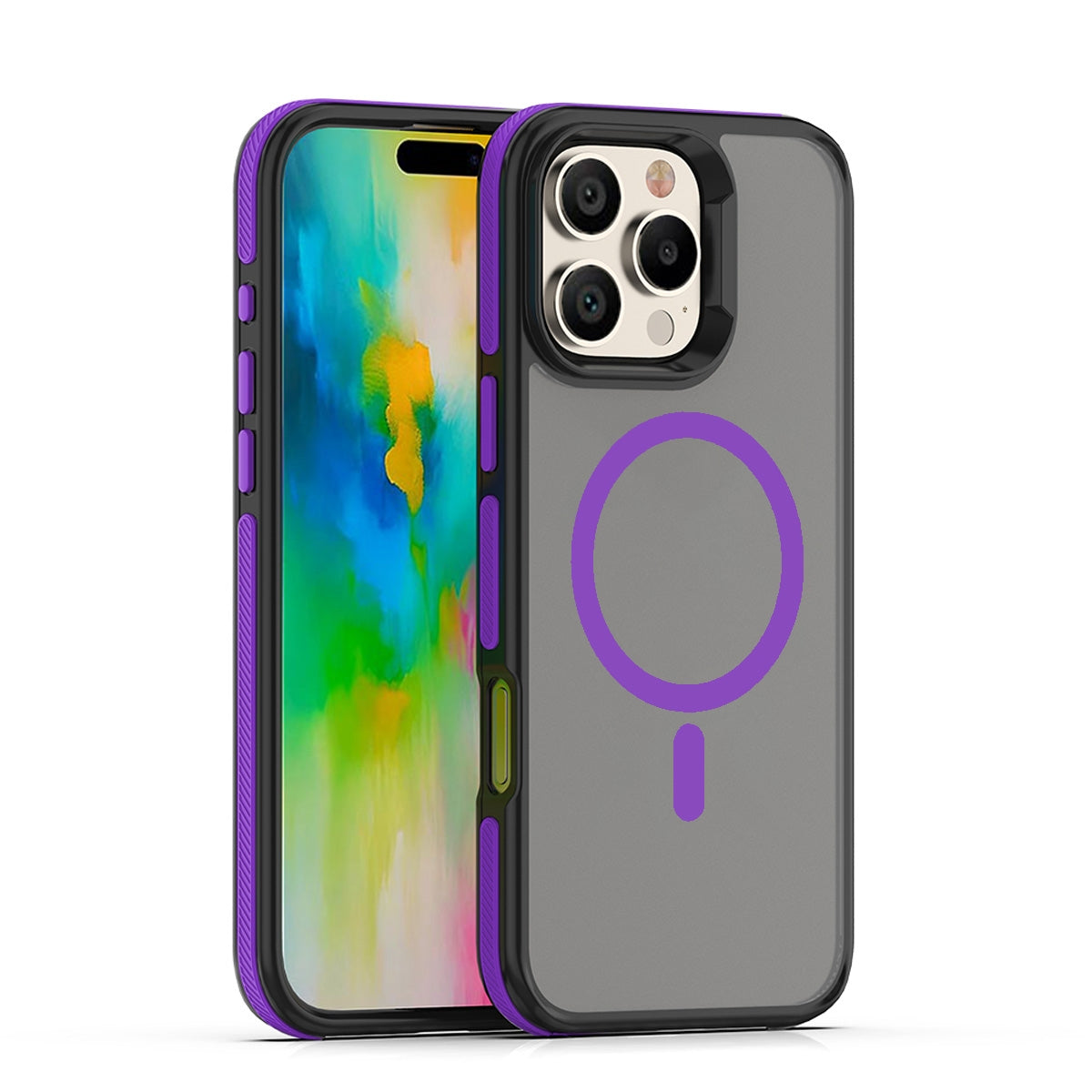 Compatible with iPhone 16 Pro Case, Shockproof Soft Slim Magnetic Phone Case, Compatible with MagSafe - Purple