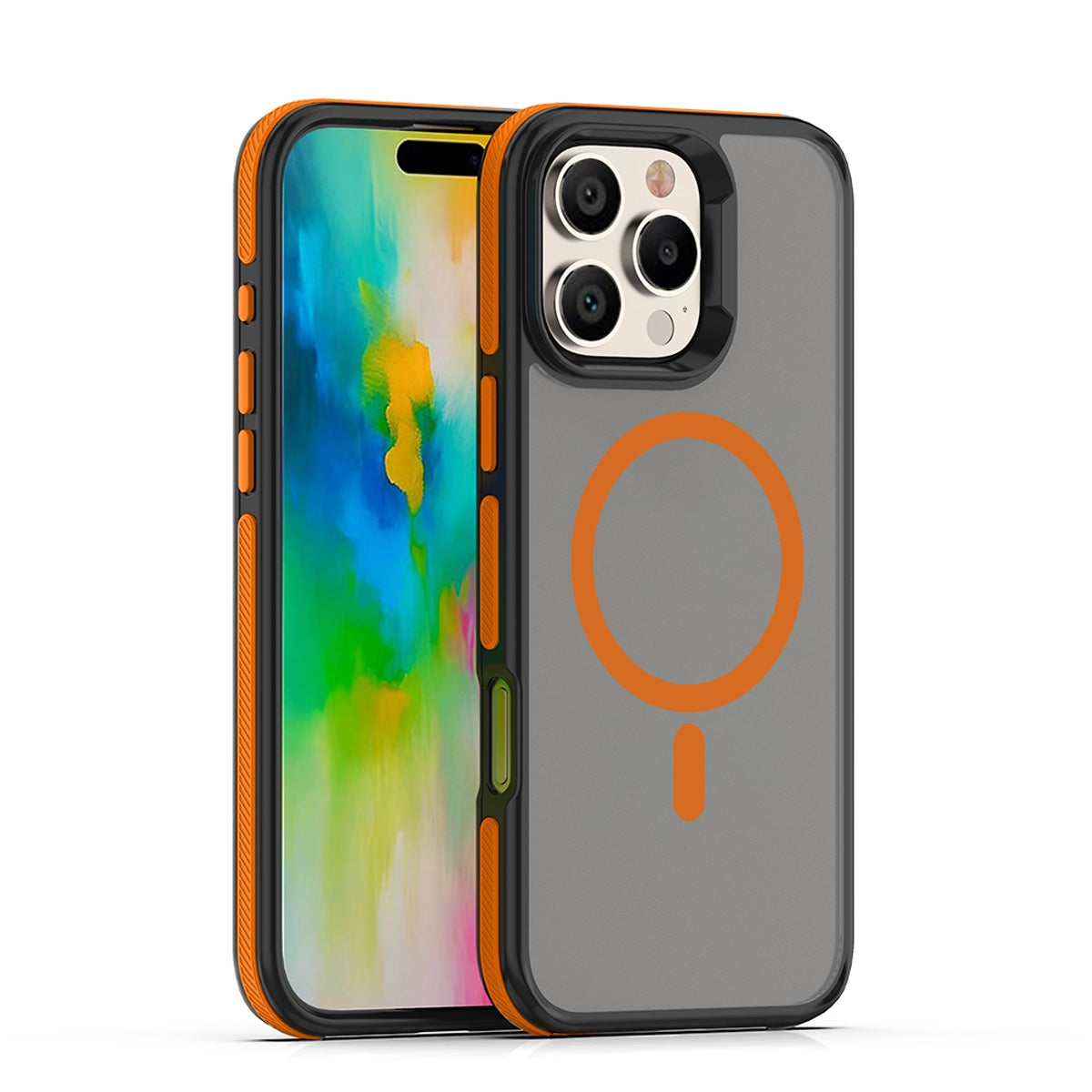Compatible with iPhone 16 Pro Case, Shockproof Soft Slim Magnetic Phone Case, Compatible with MagSafe - Orange