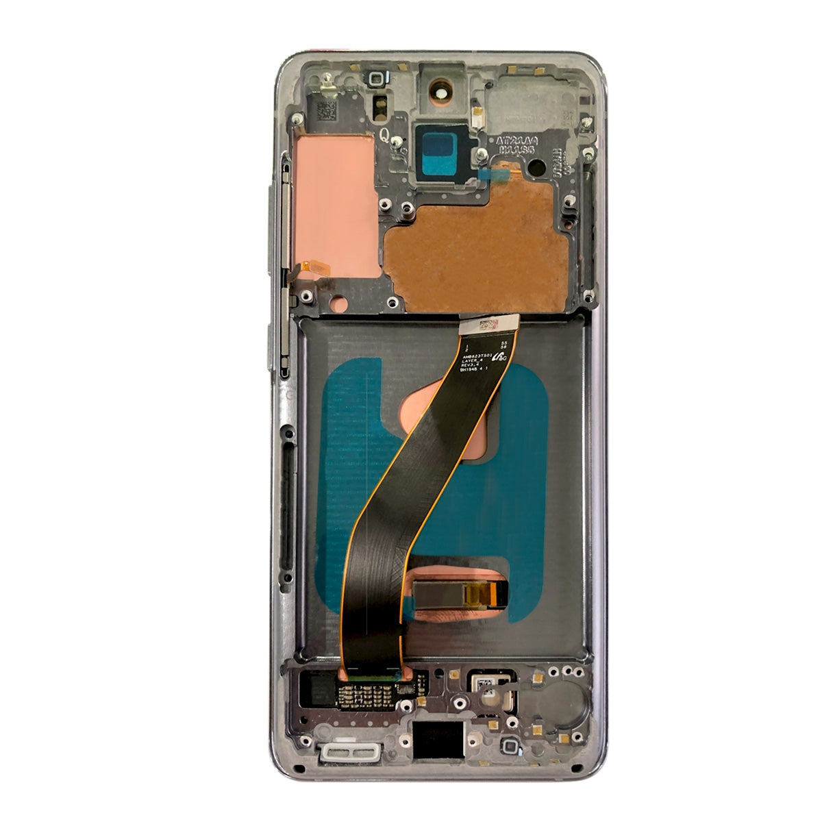 OLED Screen Digitizer Assembly with Frame for Samsung Galaxy S20 5G UW G981V - Cosmic Gray (Compatible for only Verizon)