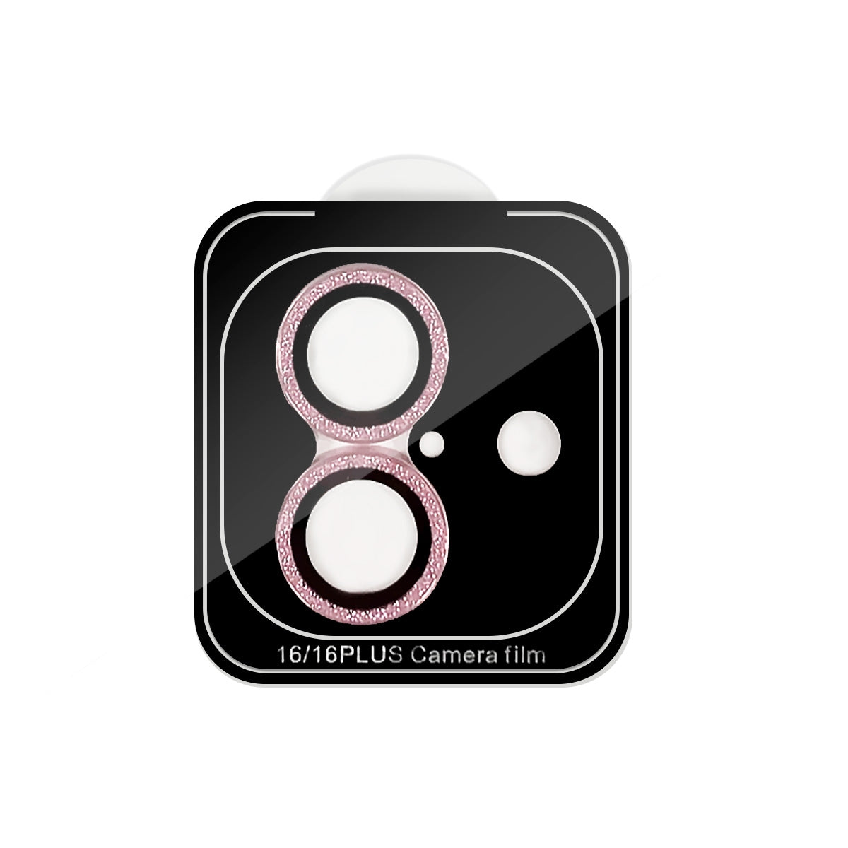 Glitter Camera Lens Tempered Glass Protector for iPhone 16/ 16 Plus - Pink