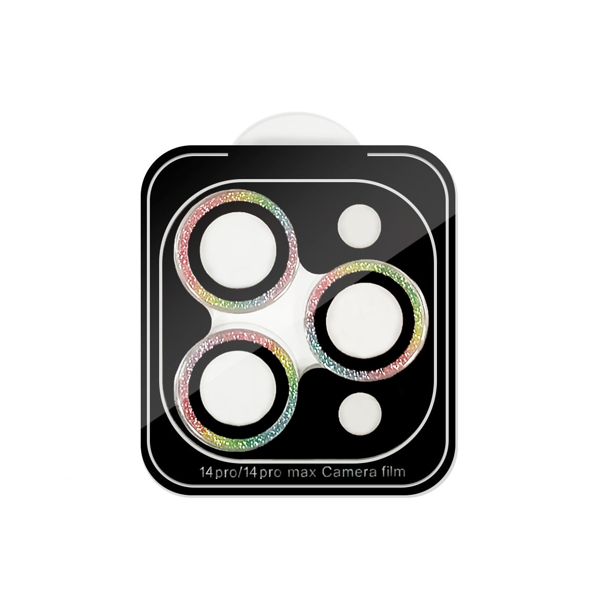 Glitter Camera Lens Tempered Glass Protector for iPhone 14 Pro/ 14 Pro Max - Colorful