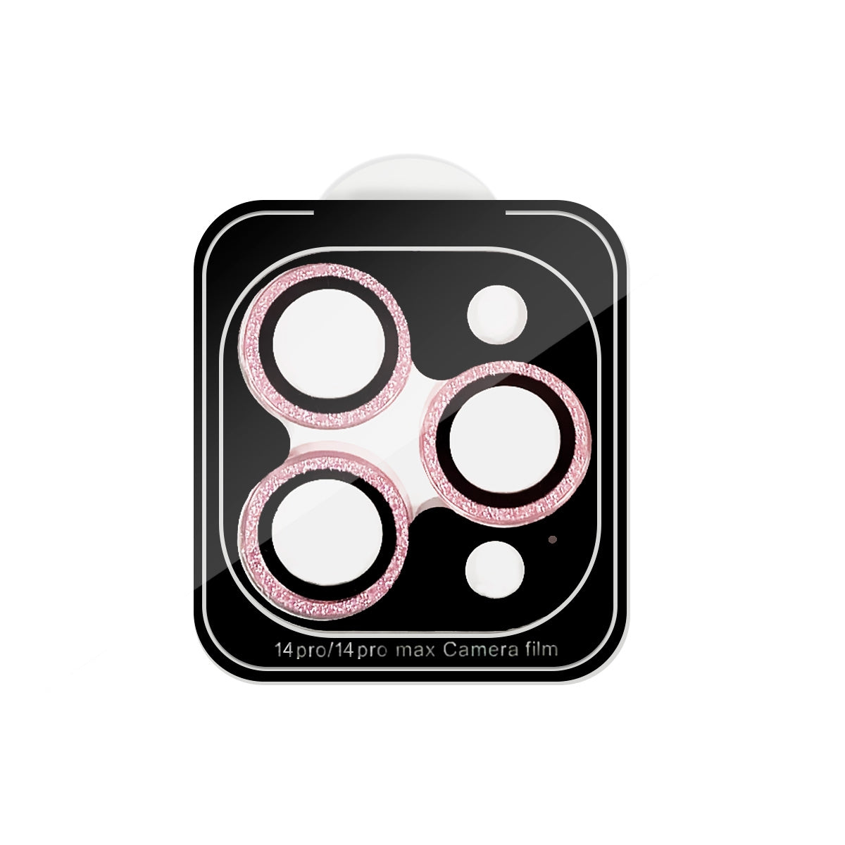 Glitter Camera Lens Tempered Glass Protector for iPhone 14 Pro/ 14 Pro Max - Pink