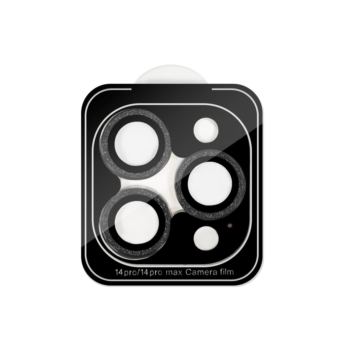 Glitter Camera Lens Tempered Glass Protector for iPhone 14 Pro/ 14 Pro Max - Black