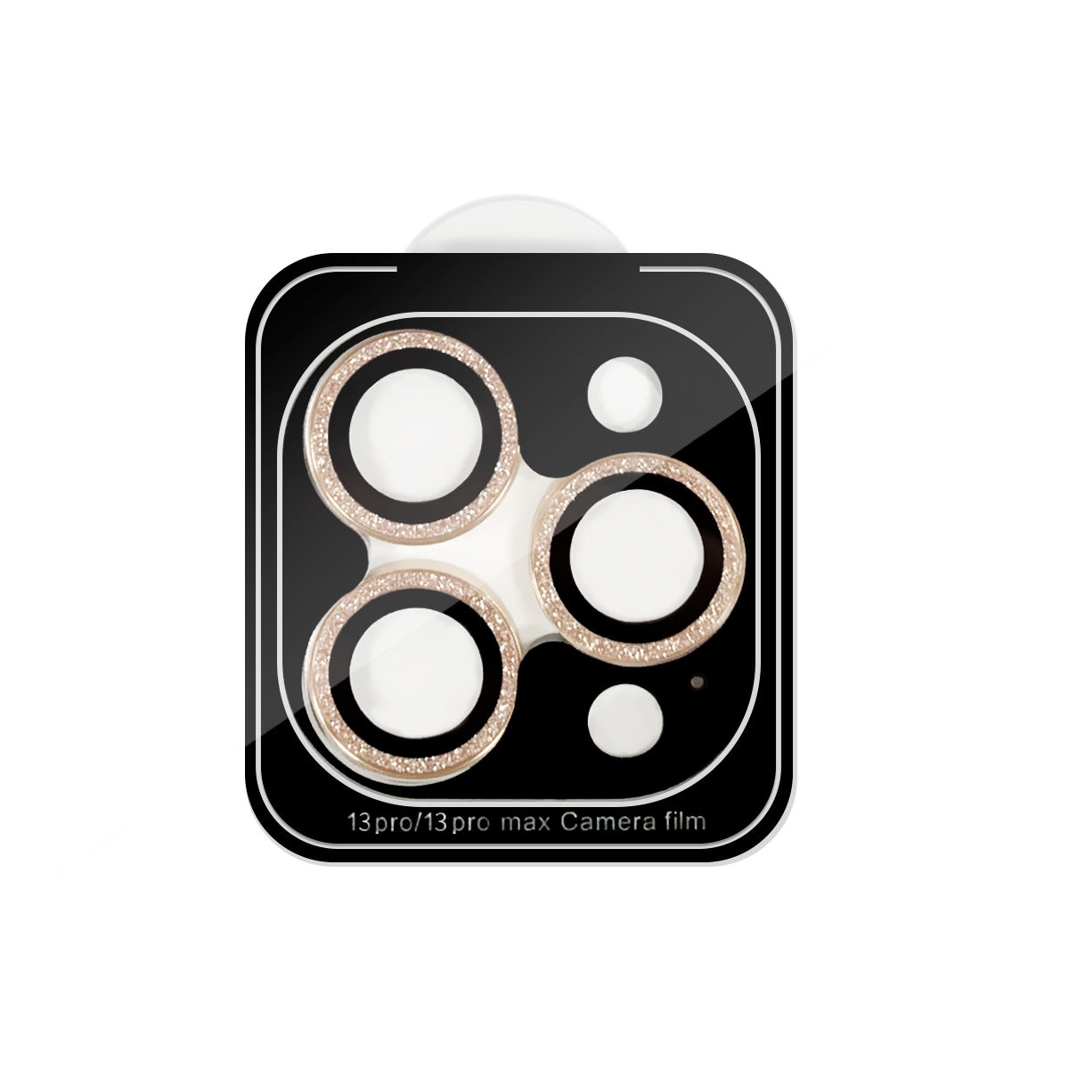 Glitter Camera Lens Tempered Glass Protector for iPhone 13 Pro/ 13 Pro Max - Gold