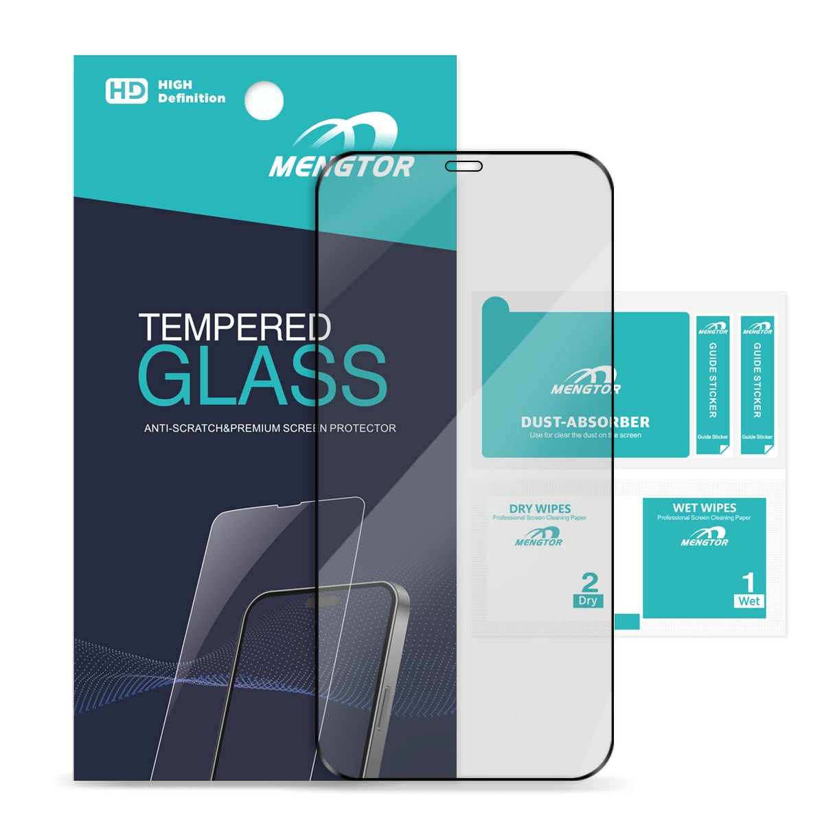 Matte Tempered Glass Screen Protector for iPhone 12/ 12 Pro (Retail Packaging) - Black