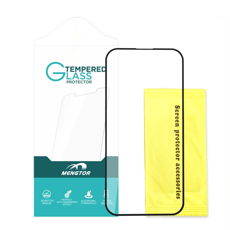Full Cover Tempered Glass Screen Protector for iPhone 15 Plus/ 16 Plus (6.7 inches) - Black (Retail Packaging)