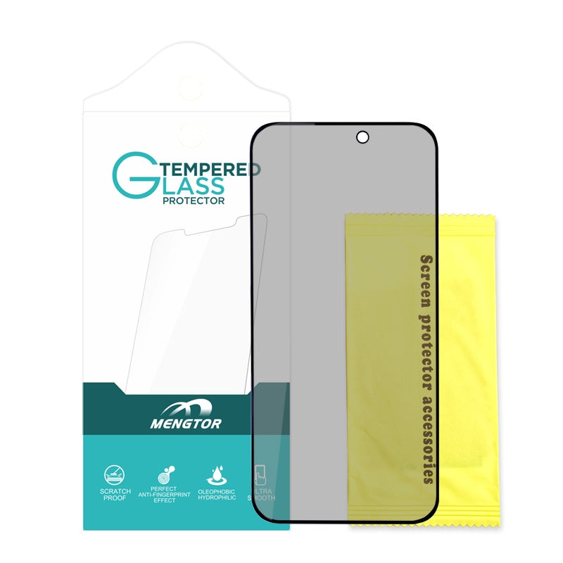 Full Cover Privacy Tempered Glass Screen Protector for iPhone 15 Pro (6.1 inches) (Retail Packaging)
