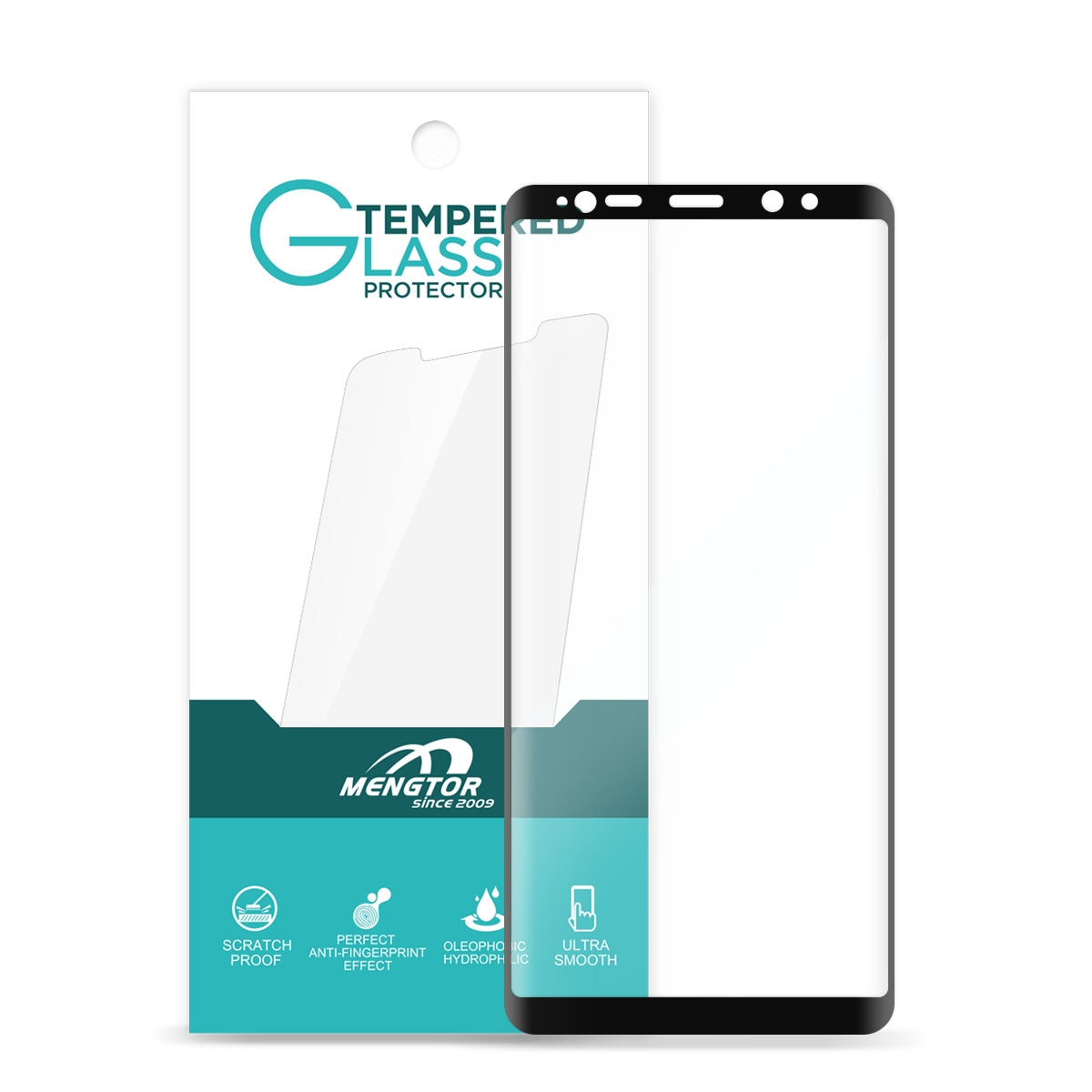 Full Curved Tempered Glass Screen Protector for Samsung Galaxy Note 8 N950 - Black (Retail Packaging)