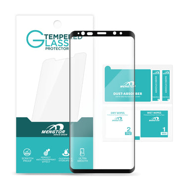 Full Curved Tempered Glass Screen Protector for Samsung Galaxy S9 G960 - Black (Retail Packaging)