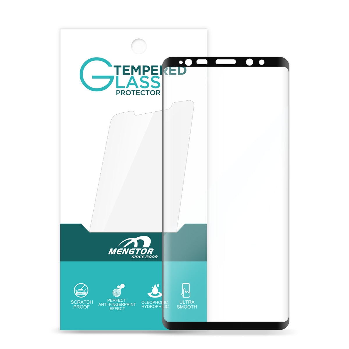Full Curved Tempered Glass Screen Protector for Samsung Galaxy Note 9 N960 - Black (Retail Packaging)
