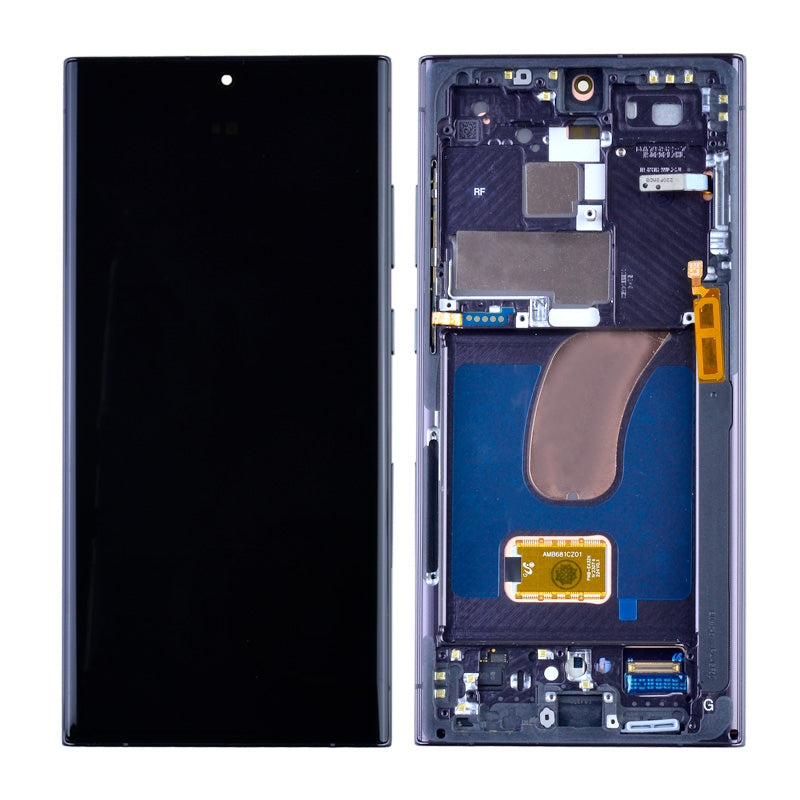OLED Screen Digitizer Assembly Replacement with Frame for Samsung Galaxy S23 Ultra 5G S918 (for America Version)(Premium) - Phantom Black