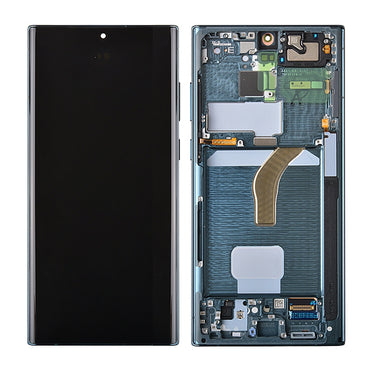 OLED Screen Digitizer Assembly with Frame for Samsung Galaxy S22 Ultra 5G S908 (for America Version)(Premium) - Green