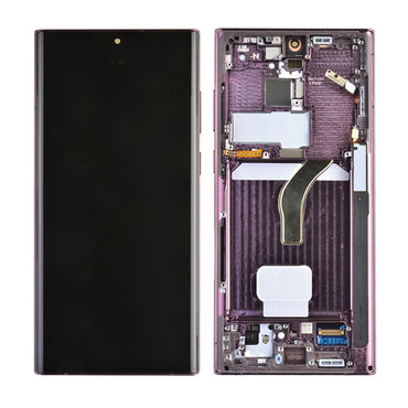 OLED Screen Digitizer Assembly Replacement with Frame for Samsung Galaxy Galaxy S22 Ultra 5G S908 (for America Version)(Premium) - Burgundy
