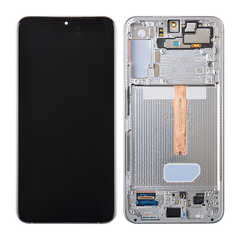 OLED Screen Digitizer Assembly with Frame for Samsung Galaxy S22 Plus 5G S906 (for America Version)(Premium) - White