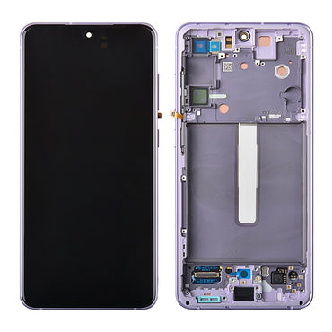 OLED Screen Digitizer Assembly with Frame for Samsung Galaxy S21 FE 5G G990 (for America Version)(Premium) - Lavender