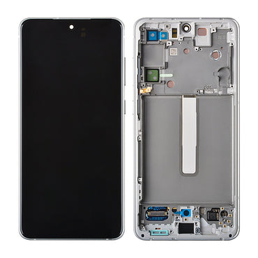 OLED Screen Digitizer Assembly with Frame for Samsung Galaxy S21 FE 5G G990 (for America Version)(Premium) - White