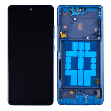OLED Screen Digitizer Assembly with Frame for Samsung Galaxy A51 5G UW A516V (Premium) - Prism Bricks Blue