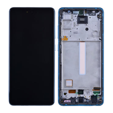 OLED Screen Digitizer Assembly With Frame for Samsung Galaxy A52 4G A525/ A52 5G (2021) A526 (Aftermarket)(1:1 Size) - Awesome Blue