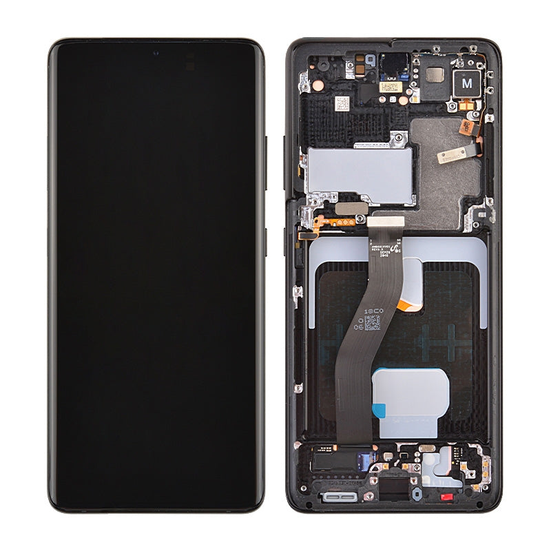 OLED Screen Digitizer Assembly Replacement with Frame for Samsung Galaxy S21 Ultra 5G G998 (Premium) - Phantom Black