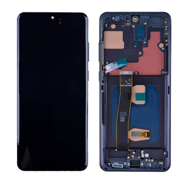 OLED Screen Digitizer with Frame Replacement for Samsung Galaxy S20 Ultra 5G G988U (Aftermarket)(Nearly 1:1 size) - Cosmic Black