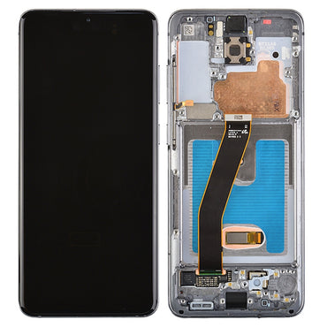OLED Screen Digitizer Assembly with Frame for Samsung Galaxy S20 5G UW G981V - Cosmic Gray (Compatible for only Verizon)