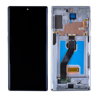 OLED Screen Digitizer with Frame Replacement for Samsung Galaxy Note 10 Plus N975 (Premium) - Aura White