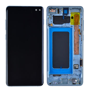 OLED Screen Digitizer with Frame Replacement for Samsung Galaxy S10 Plus G975 (Premium) - Prism Blue