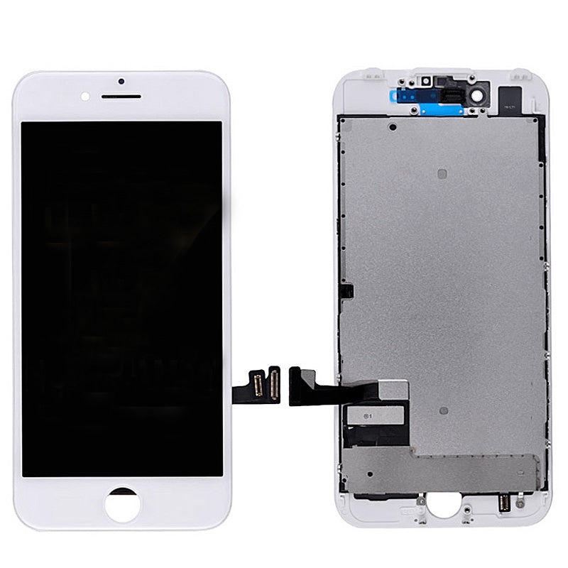 LCD Screen Display with Touch Digitizer and Back Plate Replacement for iPhone 7 (High Gamut/ Aftermarket Plus) - White